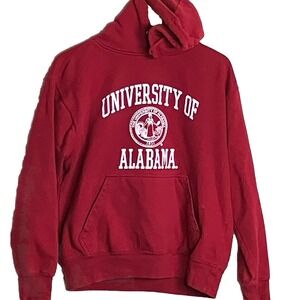 MV Sport Alabama Hoodie Crimson Tide School Seal Men Small Red Organic Cotton